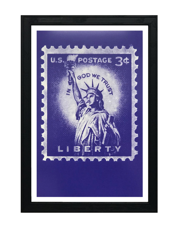 Limited Edition Statue of Liberty Poster - Postage Stamp Art - 13x19"