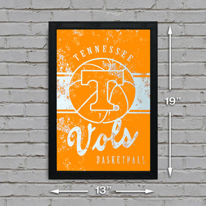 Limited Edition Tennessee Volunteers Basketball Poster - Tennessee Vols Poster Art - 13x19"
