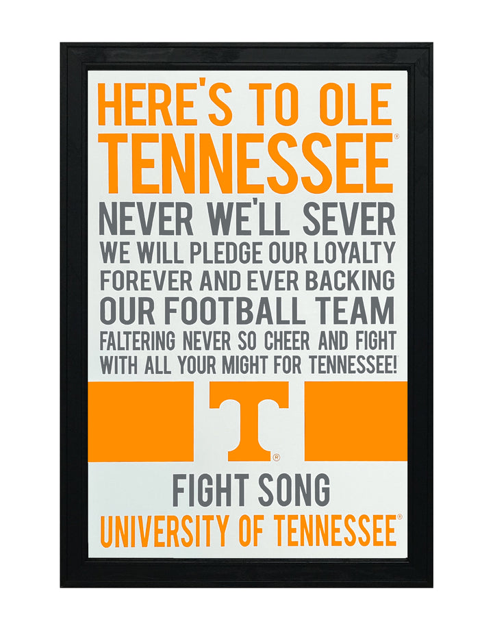 Limited Edition Tennessee Volunteers Fight Song - Down The Field Tennessee Vols Poster Art - 13x19"