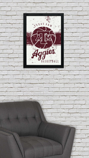 Limited Edition Texas A&M Aggies College Basketball Poster Art - 13x19"