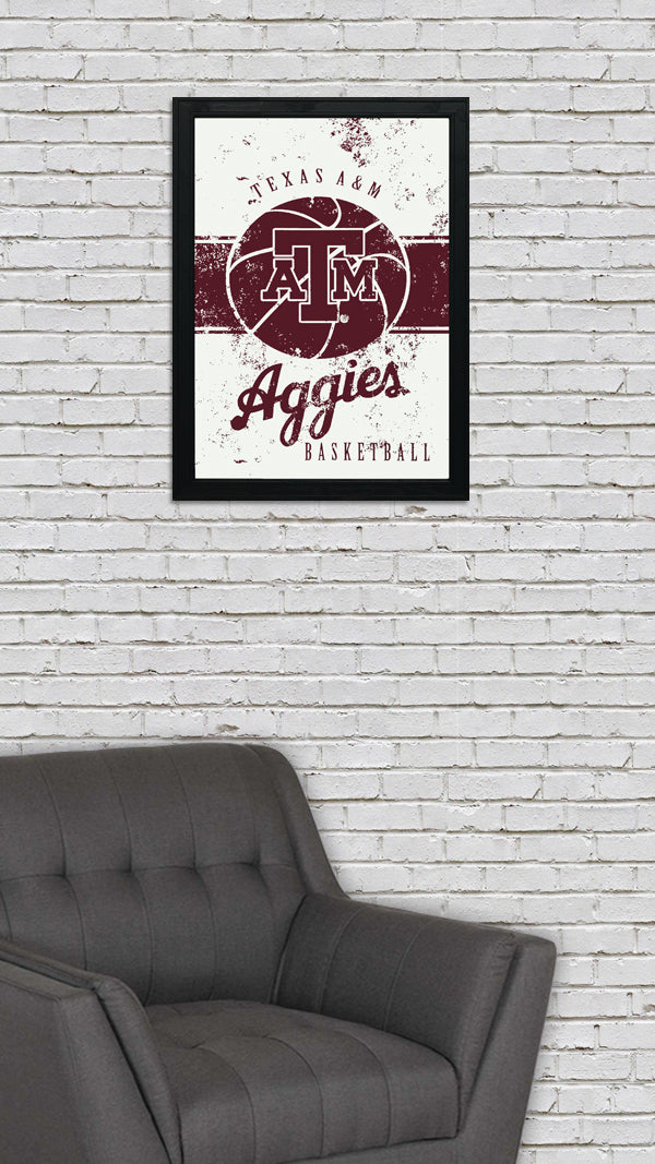 Limited Edition Texas A&M Aggies College Basketball Poster Art - 13x19"