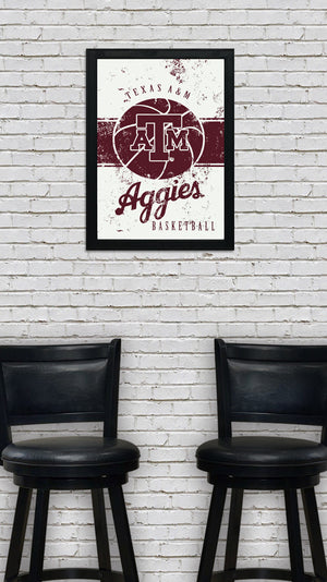 Limited Edition Texas A&M Aggies College Basketball Poster Art - 13x19"