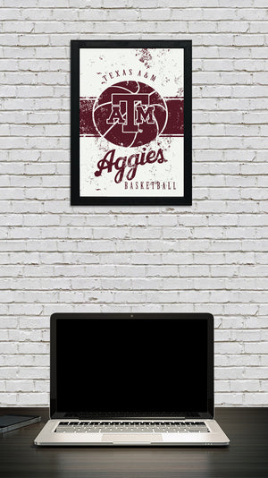 Limited Edition Texas A&M Aggies College Basketball Poster Art - 13x19"
