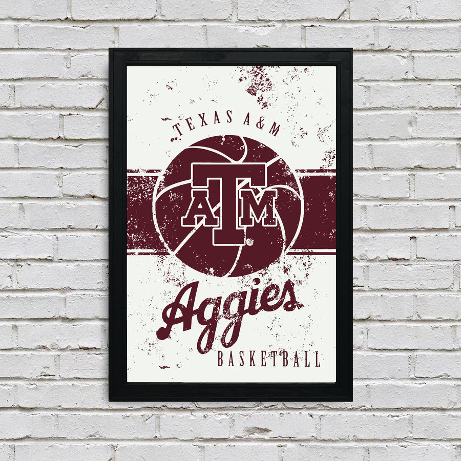 Limited Edition Texas A&M Aggies College Basketball Poster Art - 13x19"