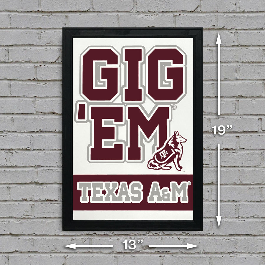 Limited Edition Gig 'Em Texas A&M Aggies Poster - Gifts for A&M Fans - 13x19"