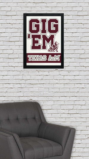 Limited Edition Gig 'Em Texas A&M Aggies Poster - Gifts for A&M Fans - 13x19"