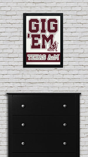 Limited Edition Gig 'Em Texas A&M Aggies Poster - Gifts for A&M Fans - 13x19"