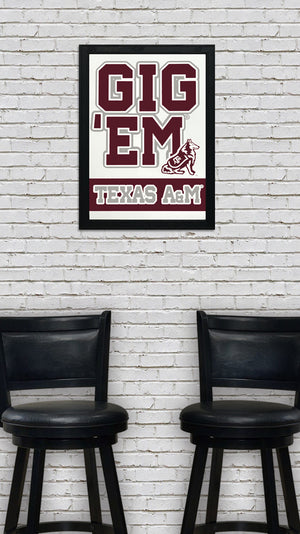 Limited Edition Gig 'Em Texas A&M Aggies Poster - Gifts for A&M Fans - 13x19"