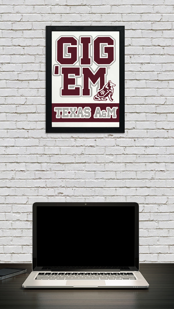 Limited Edition Gig 'Em Texas A&M Aggies Poster - Gifts for A&M Fans - 13x19"