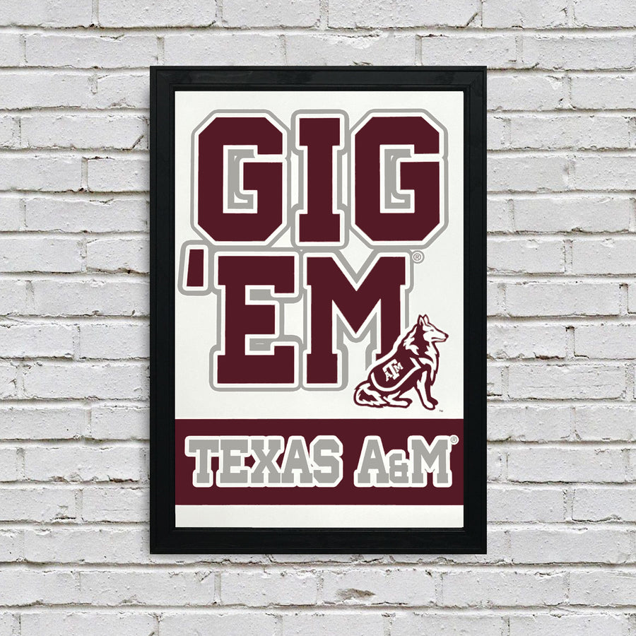 Limited Edition Gig 'Em Texas A&M Aggies Poster - Gifts for A&M Fans - 13x19"