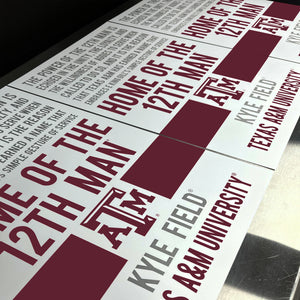 Limited Edition Home of the 12th Man Texas A&M Aggies Poster - 13x19"