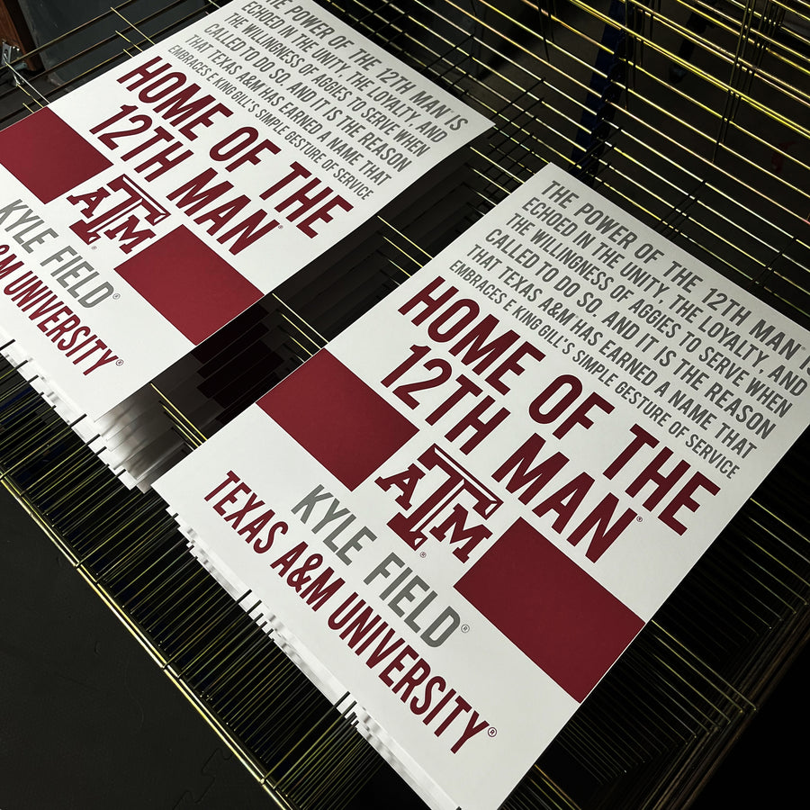 Limited Edition Home of the 12th Man Texas A&M Aggies Poster - 13x19"