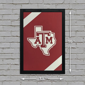 Limited Edition Texas A&M Aggies Logo Poster - Texas A&M State Logo Poster Art - 13x19"