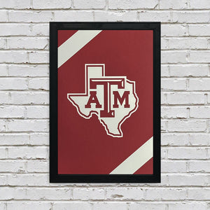 Limited Edition Texas A&M Aggies Logo Poster - Texas A&M State Logo Poster Art - 13x19"