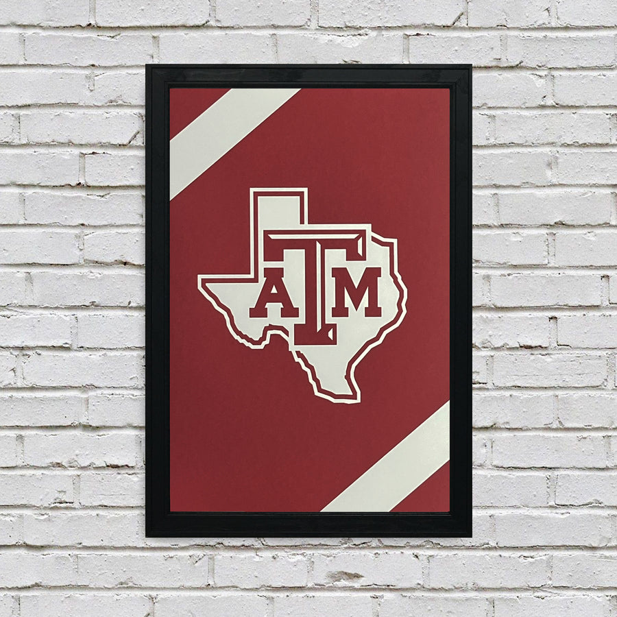 Limited Edition Texas A&M Aggies Logo Poster - Texas A&M State Logo Poster Art - 13x19"