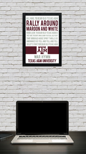 Limited Edition Texas A&M Aggies Poster - Aggie War Hymn Poster Art - 13x19"