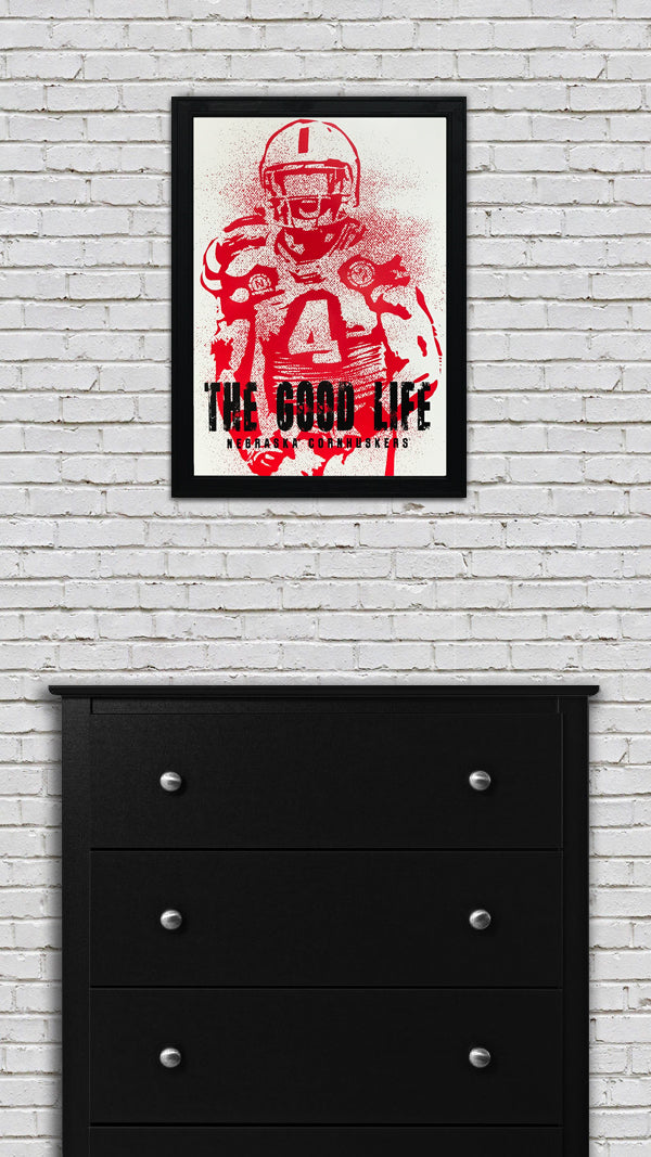Limited Edition The Good Life Nebraska Cornhuskers Lavonte David Modern Era Poster Art - 13x19"