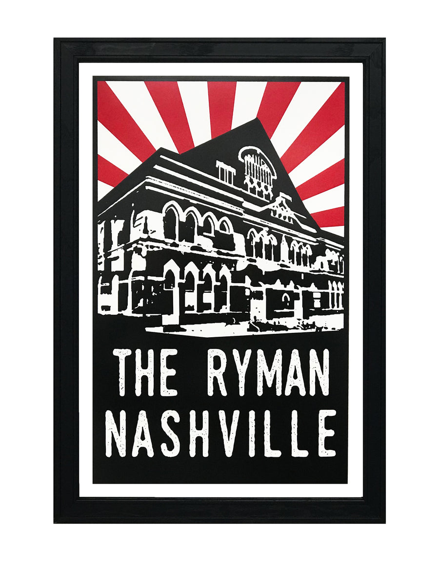 Limited Edition Limited Edition The Ryman Auditorium Art Poster - Red Starburst - 13x19"