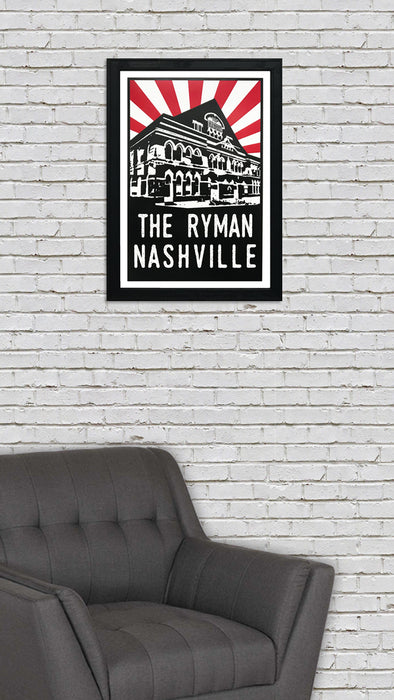 Limited Edition Limited Edition The Ryman Auditorium Art Poster - Red Starburst - 13x19"
