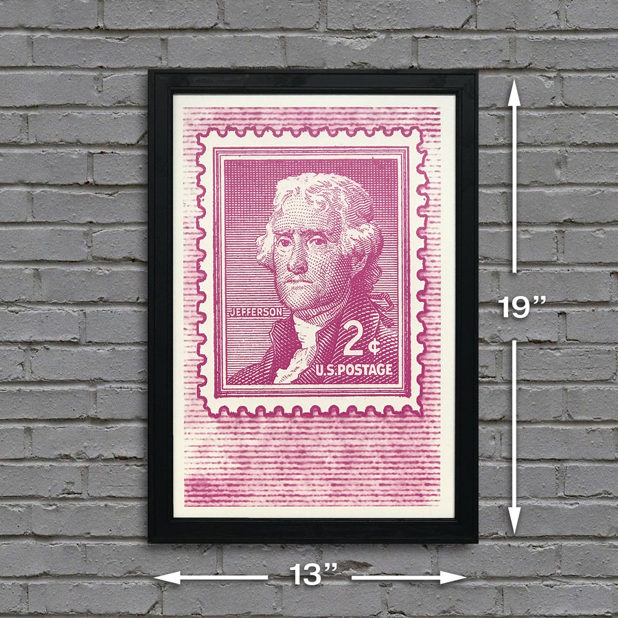 Limited Edition Thomas Jefferson Poster - Postage Stamp Art - 13x19"