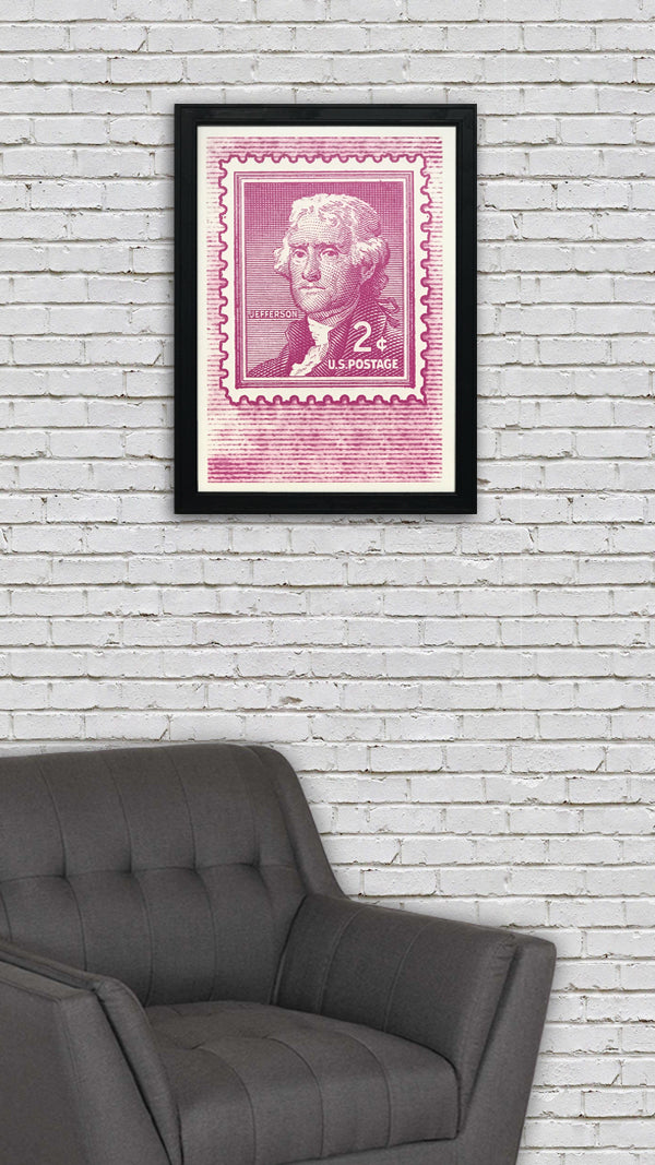 Limited Edition Thomas Jefferson Poster - Postage Stamp Art - 13x19"