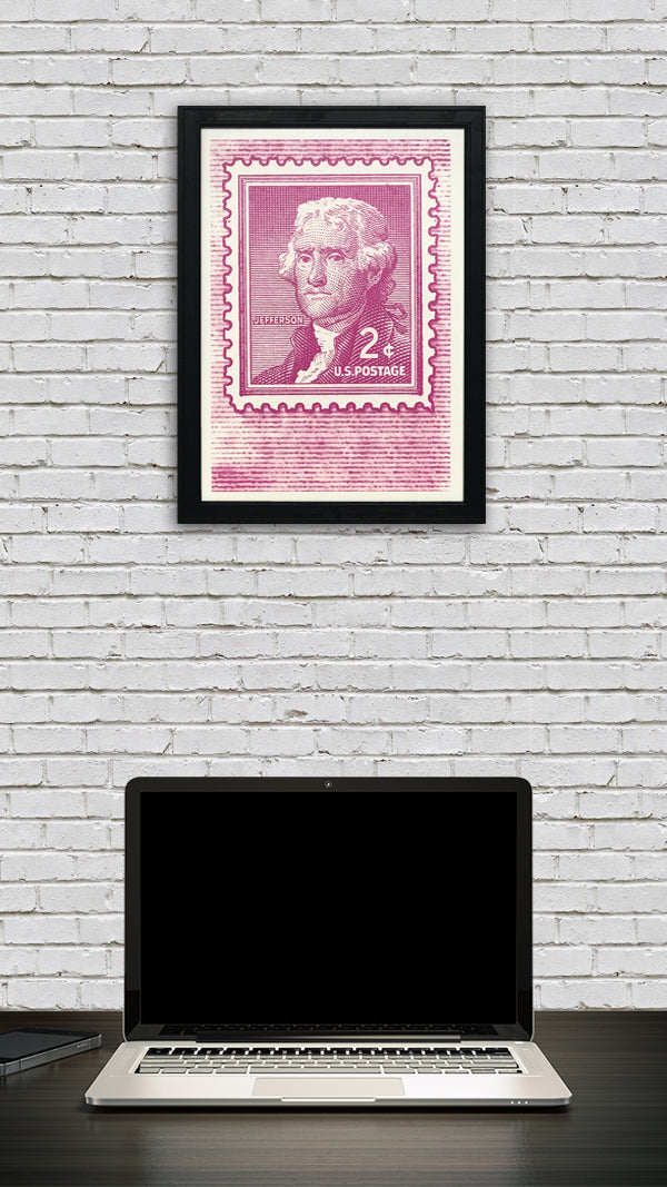 Limited Edition Thomas Jefferson Poster - Postage Stamp Art - 13x19"