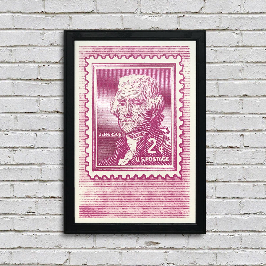 Limited Edition Thomas Jefferson Poster - Postage Stamp Art - 13x19"