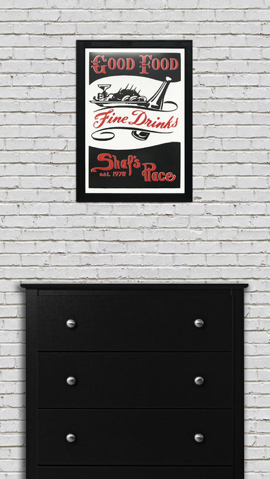 Limited Edition Shaf's Place Good Food Fine Drinks Art Print - 13" x 19"